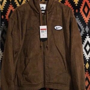 NWT Deadstock Nike SB Brown Corduroy Jacket with Hood Large Unisex